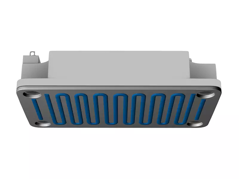 IGBT rendering demonstrating dispensable thermal pad isolated on a white background