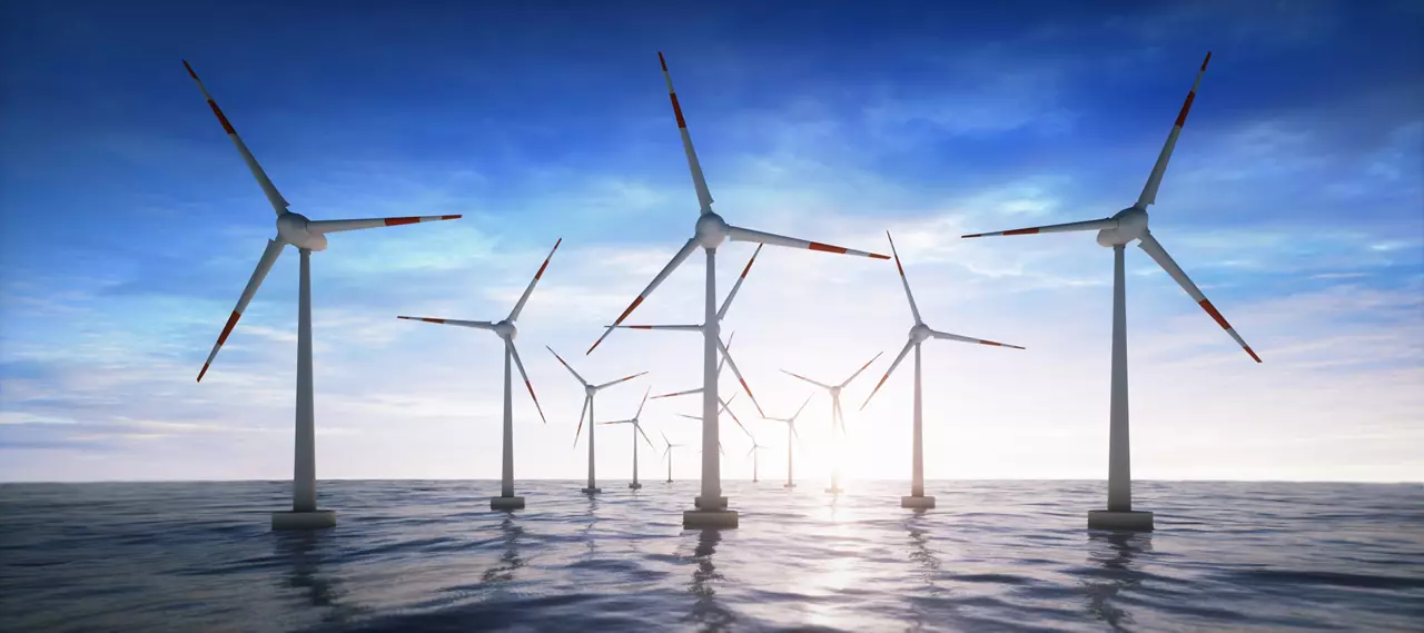 Windmill farm at sea