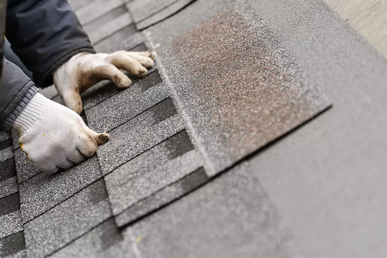 skilled workman on roof