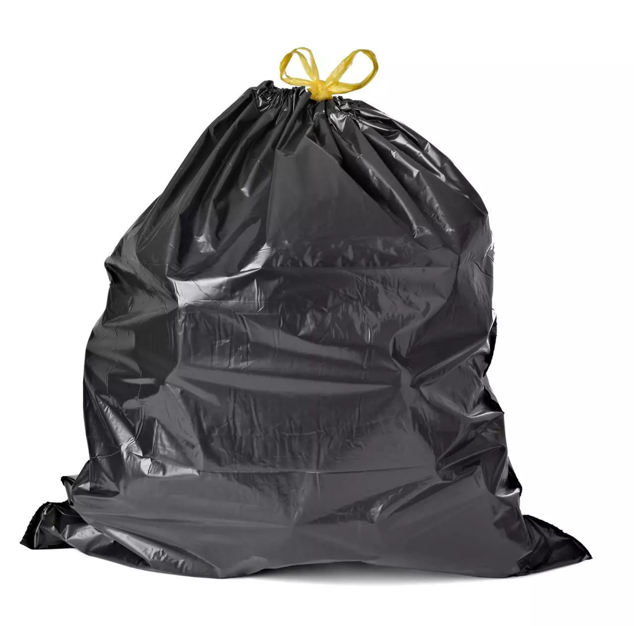 close up of a garbage bag on white background with clipping path