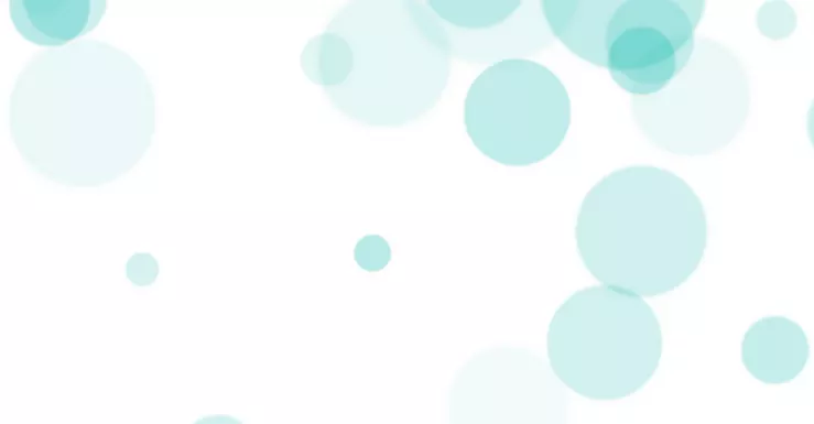 Blue and teal bubble floating on a white background
