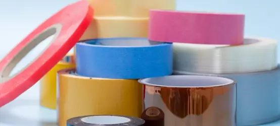 sellotape, scotch, painter  and duct tape on a white background