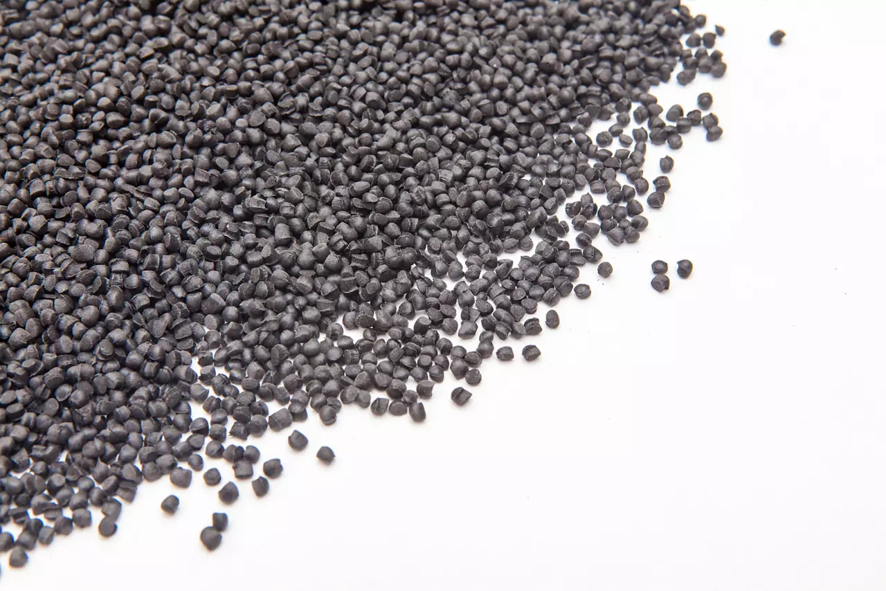 Gray plastic resin pellets